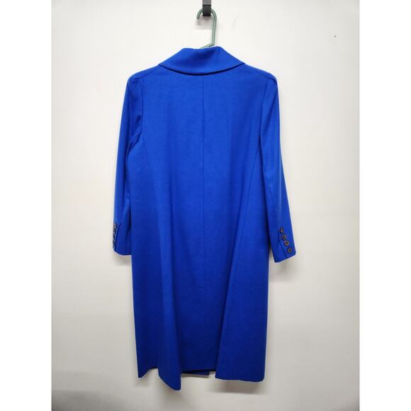 Vintage Alorna Petites Women's Royal Blue Pure Wool Midi Coat, Size 12-14P - Picture 4 of 13